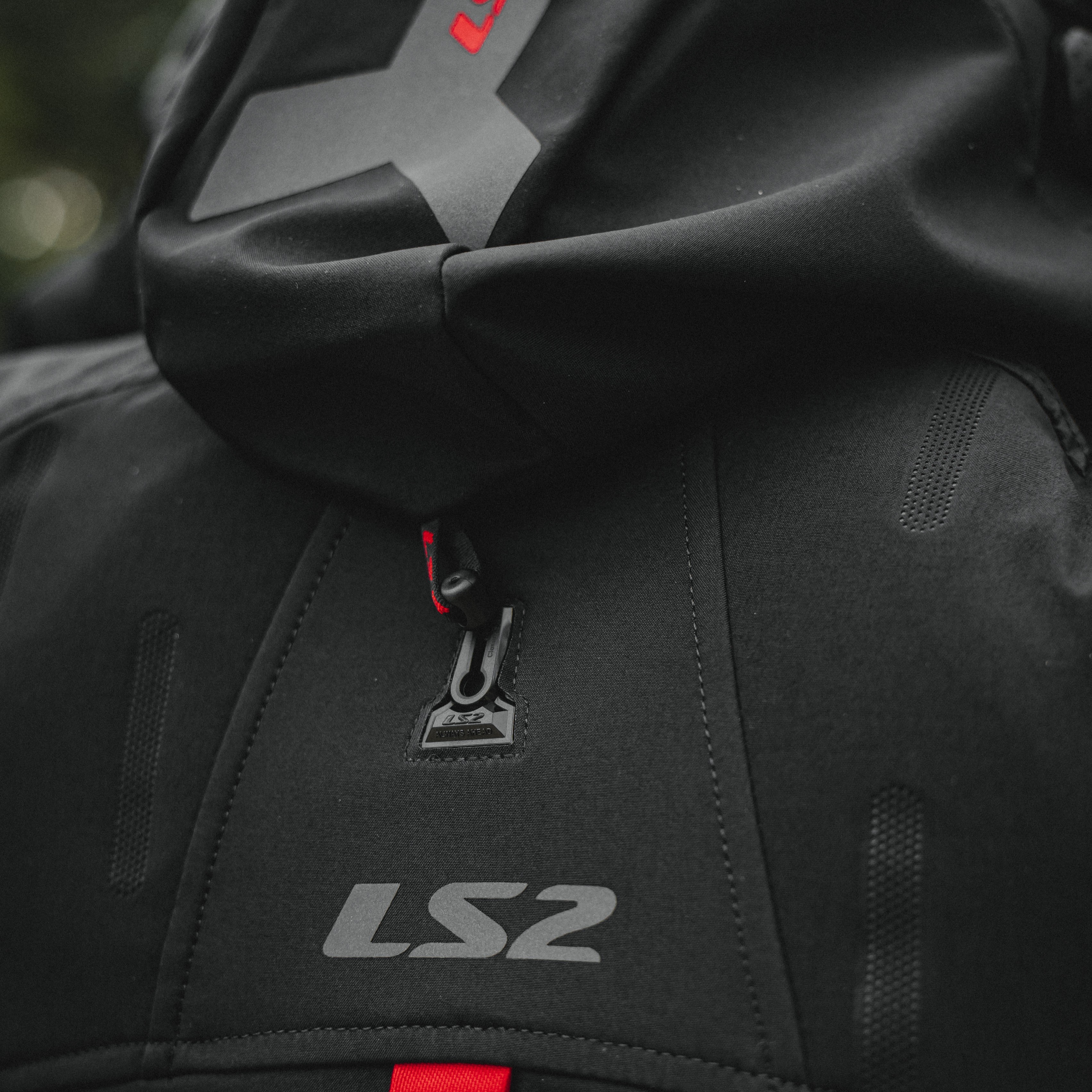 Campera Ls2 Zirconium Hombre Negro / Rojo